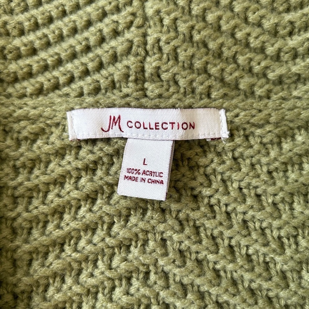 JM collection, green witchy, cottagecore peasant sleeve cardigan, womens size L‌ - Picture 3 of 6